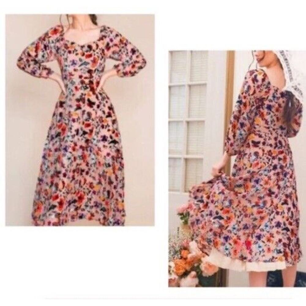 Ivy City Co Pink Floral Midi Dress